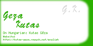 geza kutas business card